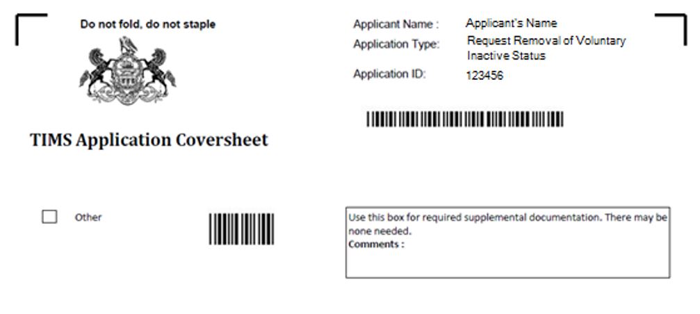 image of TIMS Application Coversheet