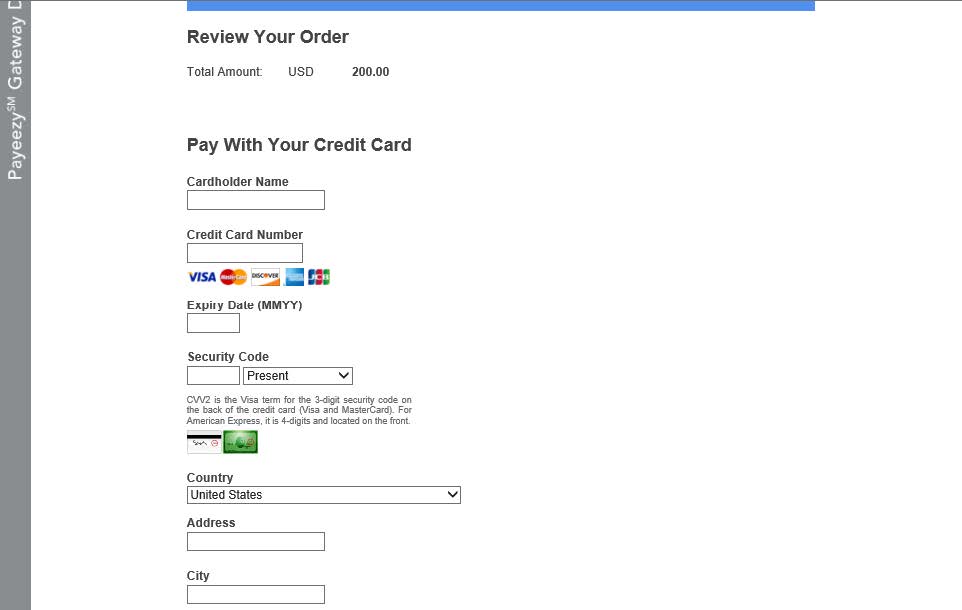 Screenshot Payment Credit Card Info