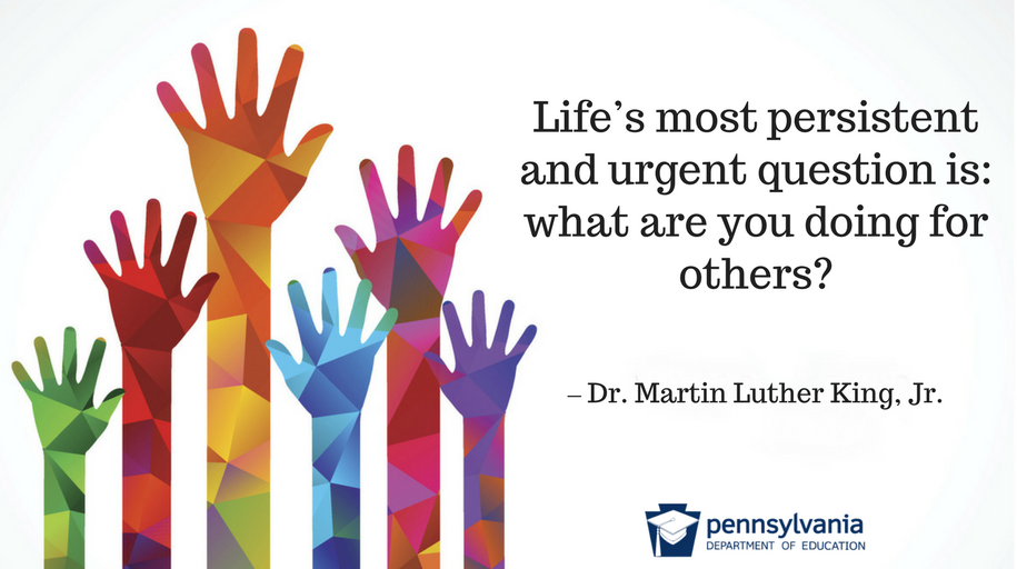 Life's most persistent and urgent question is what are you doing for others?