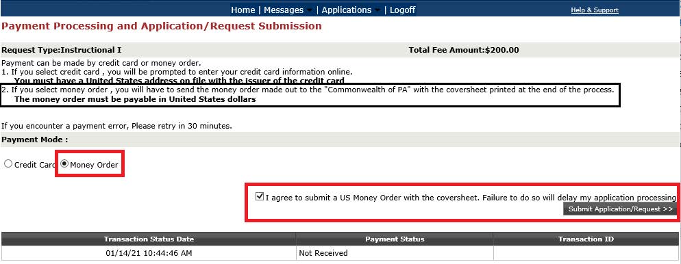 Screenshot Payment Money Order